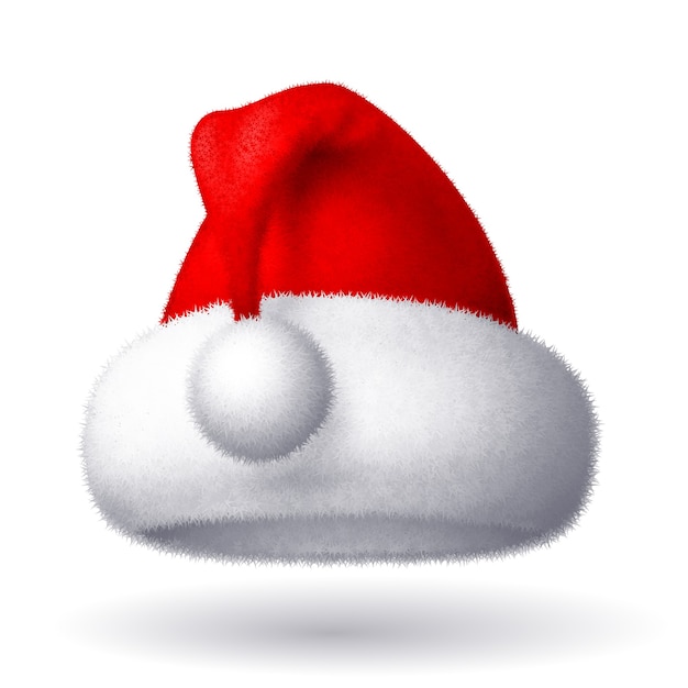 Realistic Santa hat isolated on white background