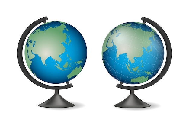 Realistic school globe model of Earth for graphics and clipart