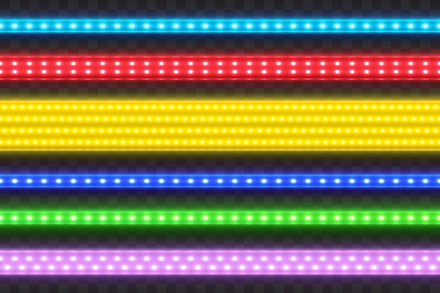 Realistic Seamless Led Colorful Strip Set