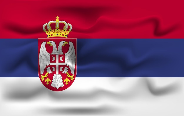 Vector realistic serbia vector flag design