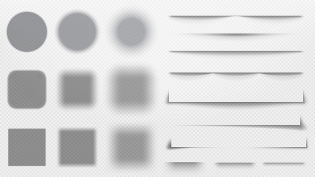 Vector realistic shadows dividers.