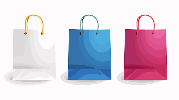 Vector realistic shopping paper bags mockup template