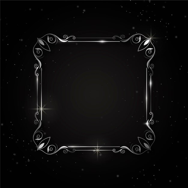 Vector realistic silver frame design