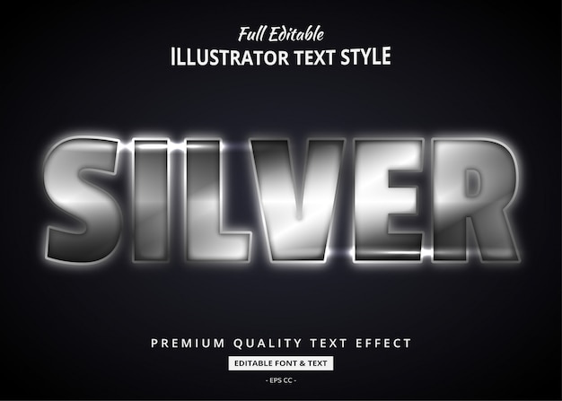 Realistic Silver Text Style Effect