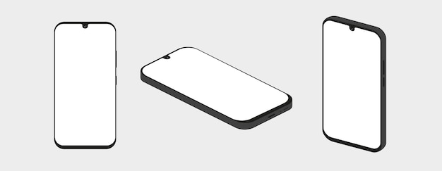 Realistic smartphone mockup with white screen