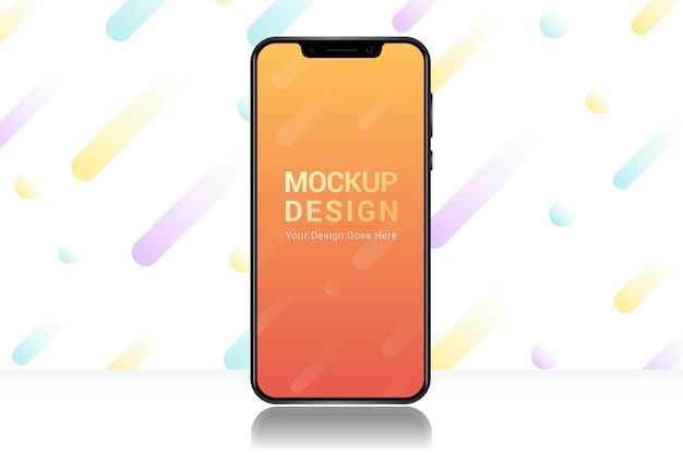 Realistic Smartphone Screen Mockup Template