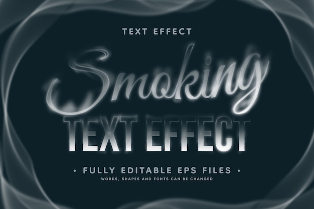 Realistic  smoke font text effect design