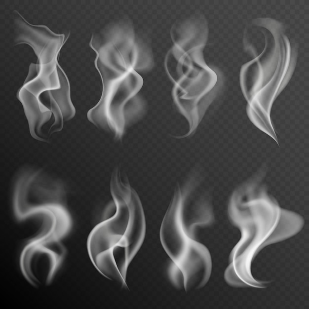 Vector realistic smoke set