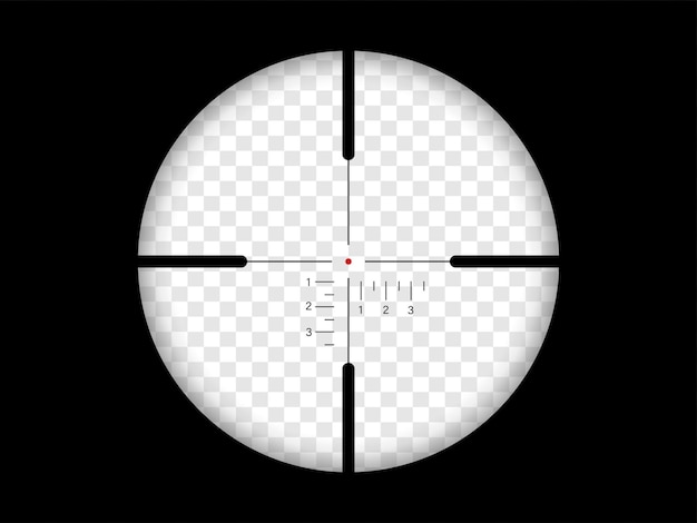 Realistic sniper scope with marks Sniper sight template on transparent background Vector