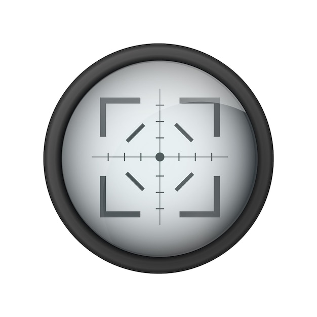 Realistic sniper sight sniper scope with measurement marks template sniper scope crosshairs view rea