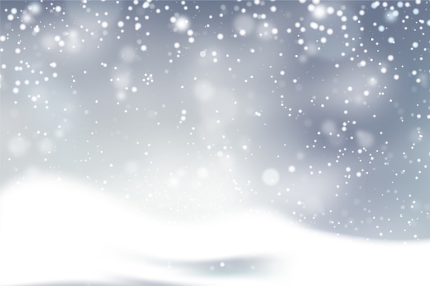 Vector realistic snowfall background concept