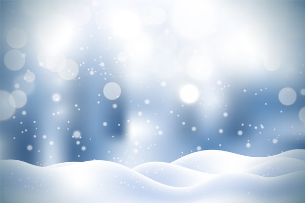 Vector realistic snowfall background