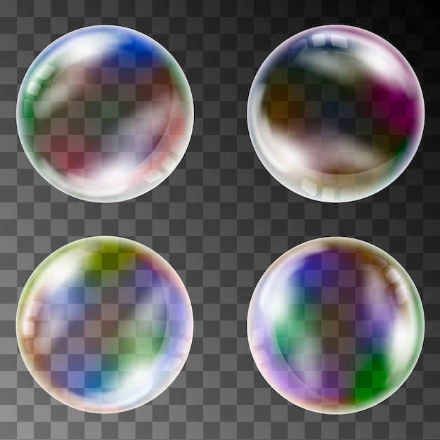 Realistic soap bubble. On a transparent background. For your design.