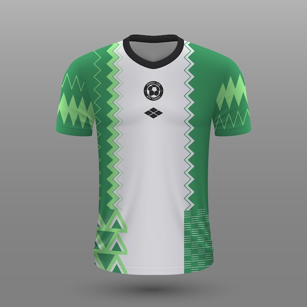 Realistic soccer jersey of Nigeria