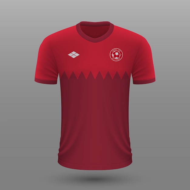 Realistic soccer jersey of Qatar