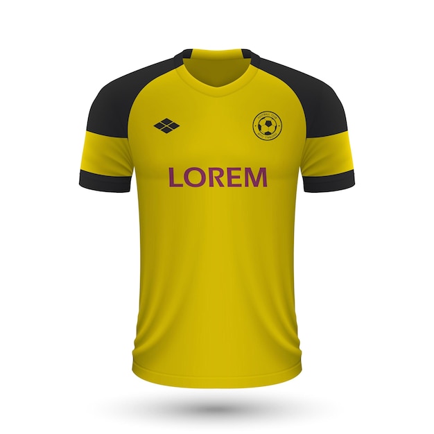 Realistic soccer shirt Borussia Dortmund 2022, jersey template f