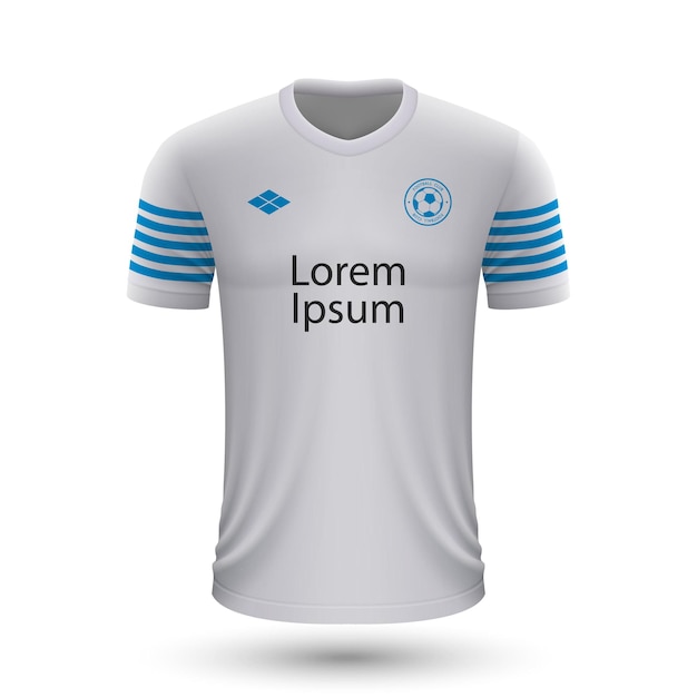 Realistic soccer shirt Marseille 2022, jersey template for footb