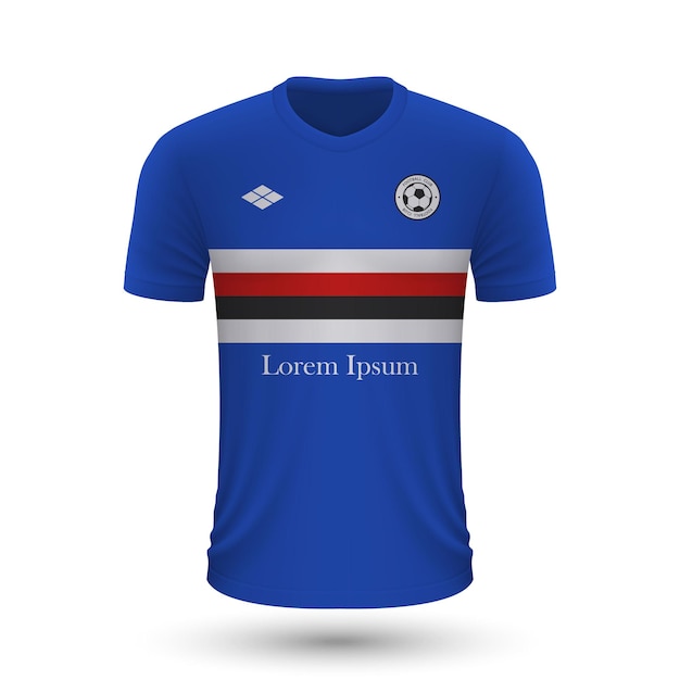 Realistic soccer shirt Sampdoria 2022, jersey template for footb