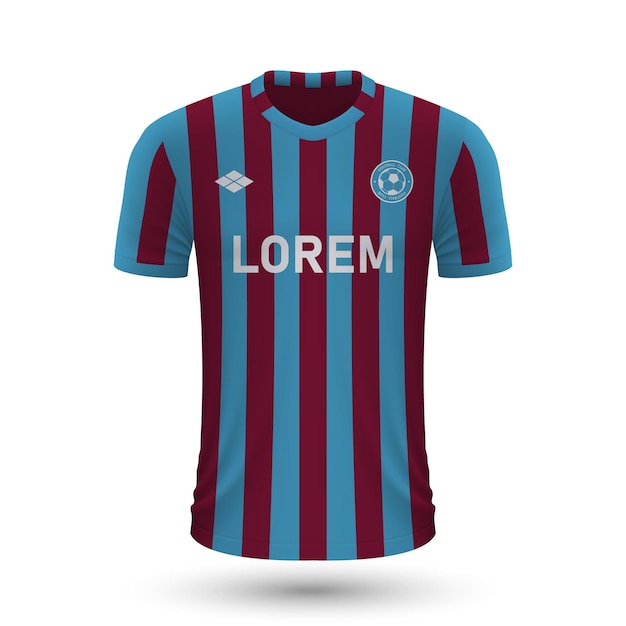 Vector realistic soccer shirt trabzonspor 2022, jersey template for foo