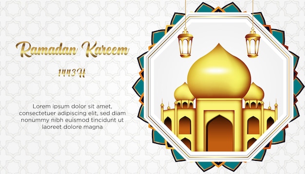 Realistic social media cover ramadan kareem Premium Vector