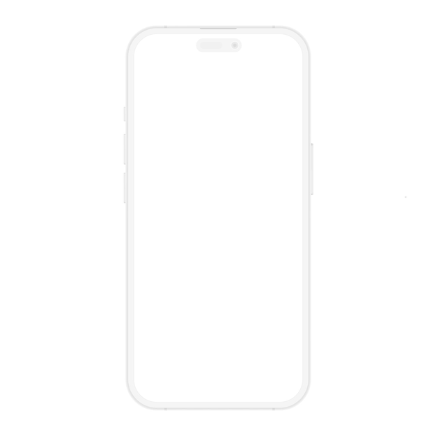 Realistic soft white mockup template phone