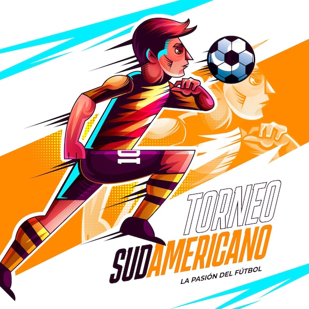 Realistic south-american football tournament illustration