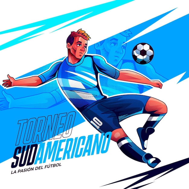 Realistic south-american football tournament illustration