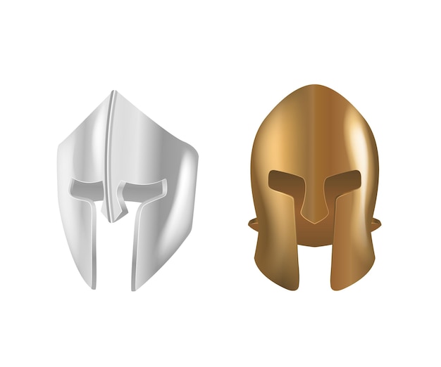 Realistic Spartan Ancient Greek bronze and silver protective headgear