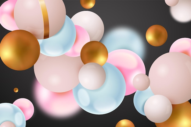 Realistic spheres creative background