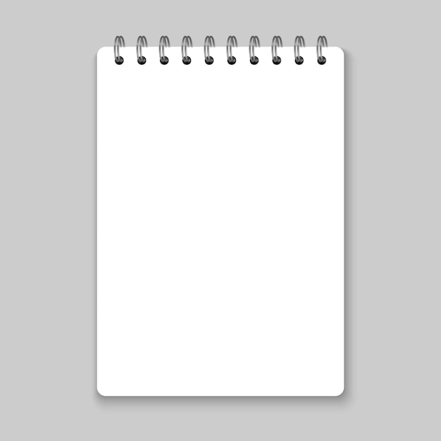 Realistic spiral notebook mockup