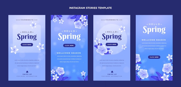 Realistic spring instagram stories collection