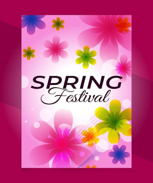 Realistic spring vertical poster template