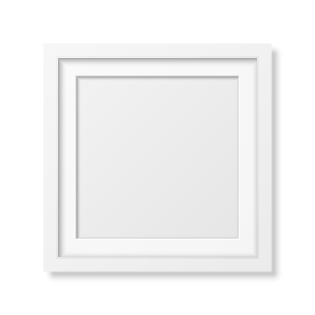 Realistic square white frame