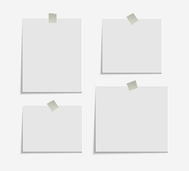 Realistic sticky notes isolated with real shadow  