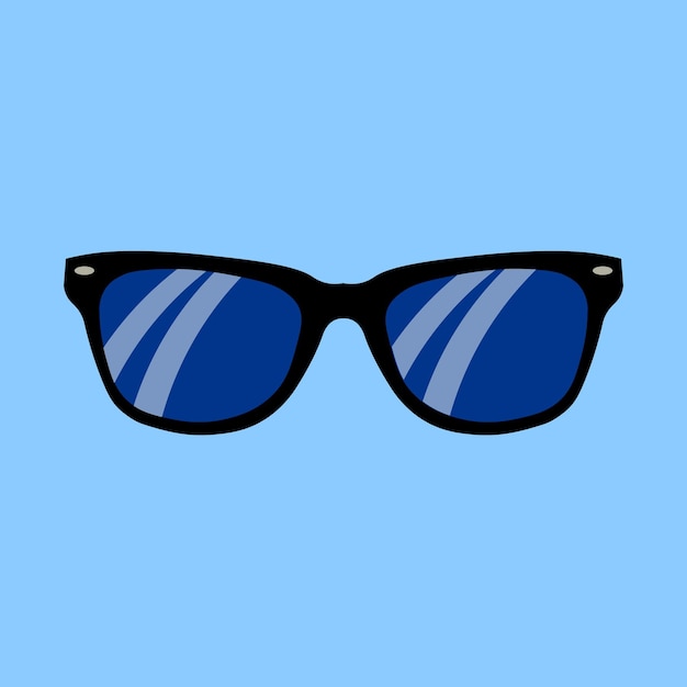 Realistic sunglasses on a blue background Flat design Vector Illustration