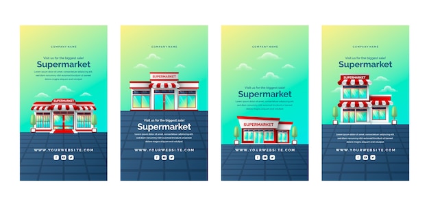 Realistic supermarket template