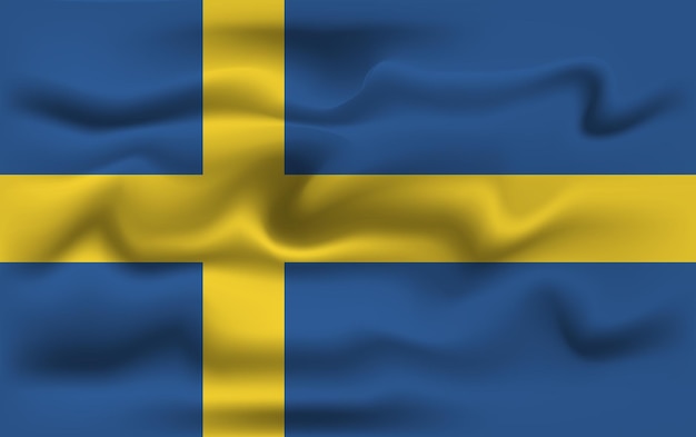 Realistic sweden vector flag design