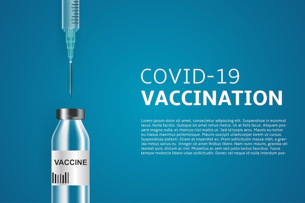 Realistic syringe with a coronavirus vaccine