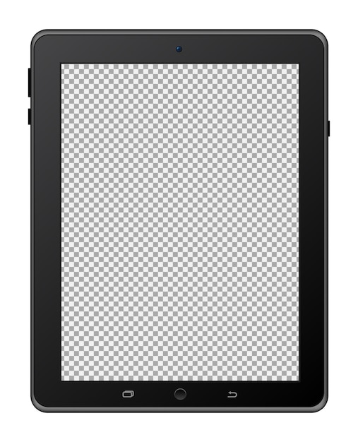 Realistic tablet pc computer with blank screen isolated on white background