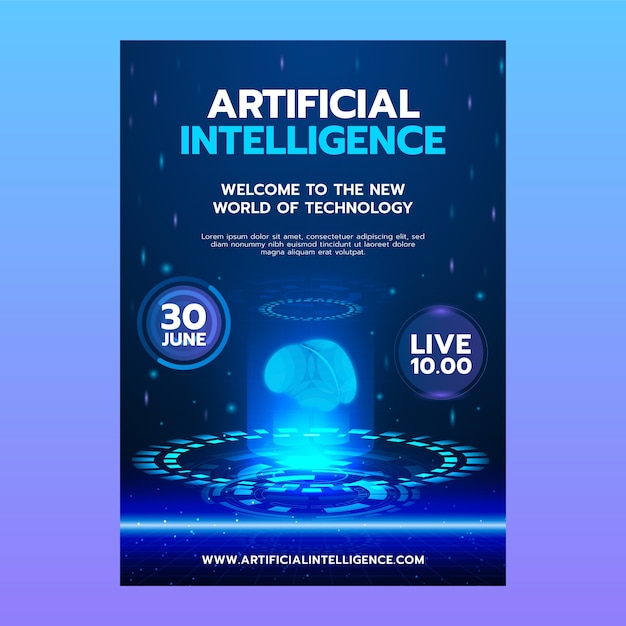 Realistic technology poster template