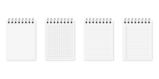 Realistic template sheet of  notebook. Art design clean spiral notepad blank mockup template. Stok v