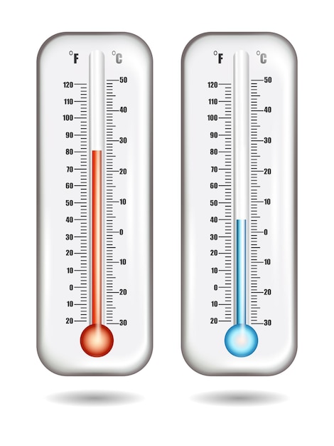 Realistic thermometers illustration