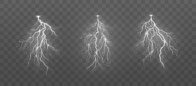 Realistic thunderstorm, the effect of light and shine. Charge current. Natural phenomena.