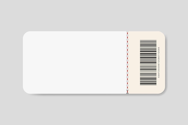 Realistic ticket with one break line and shadow Coupon entry mockup Template design for entertainment show event boarding pass Vector illustration