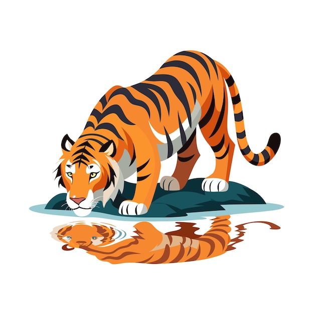 Realistic Tiger Vector Illustration Concept