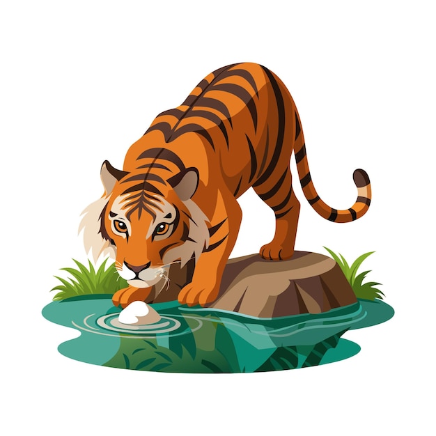 Realistic Tiger Vector Illustration Concept