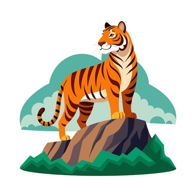 Realistic Tiger Vector Illustration Concept