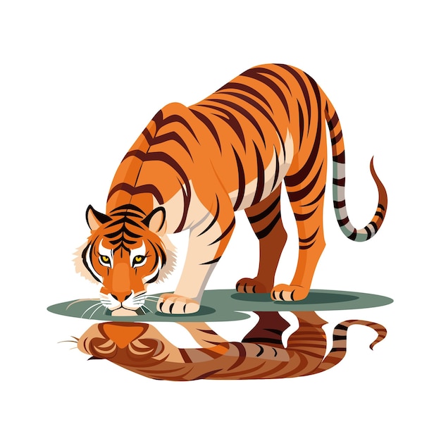 Vector realistic tiger vector illustration concept