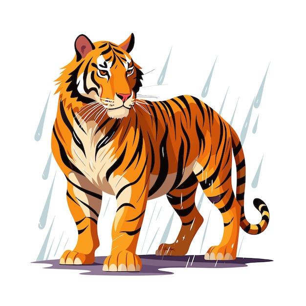 Realistic Tiger Vector Illustration Concept