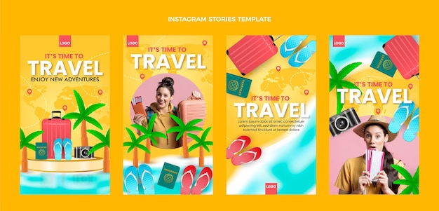 Realistic travel instagram stories